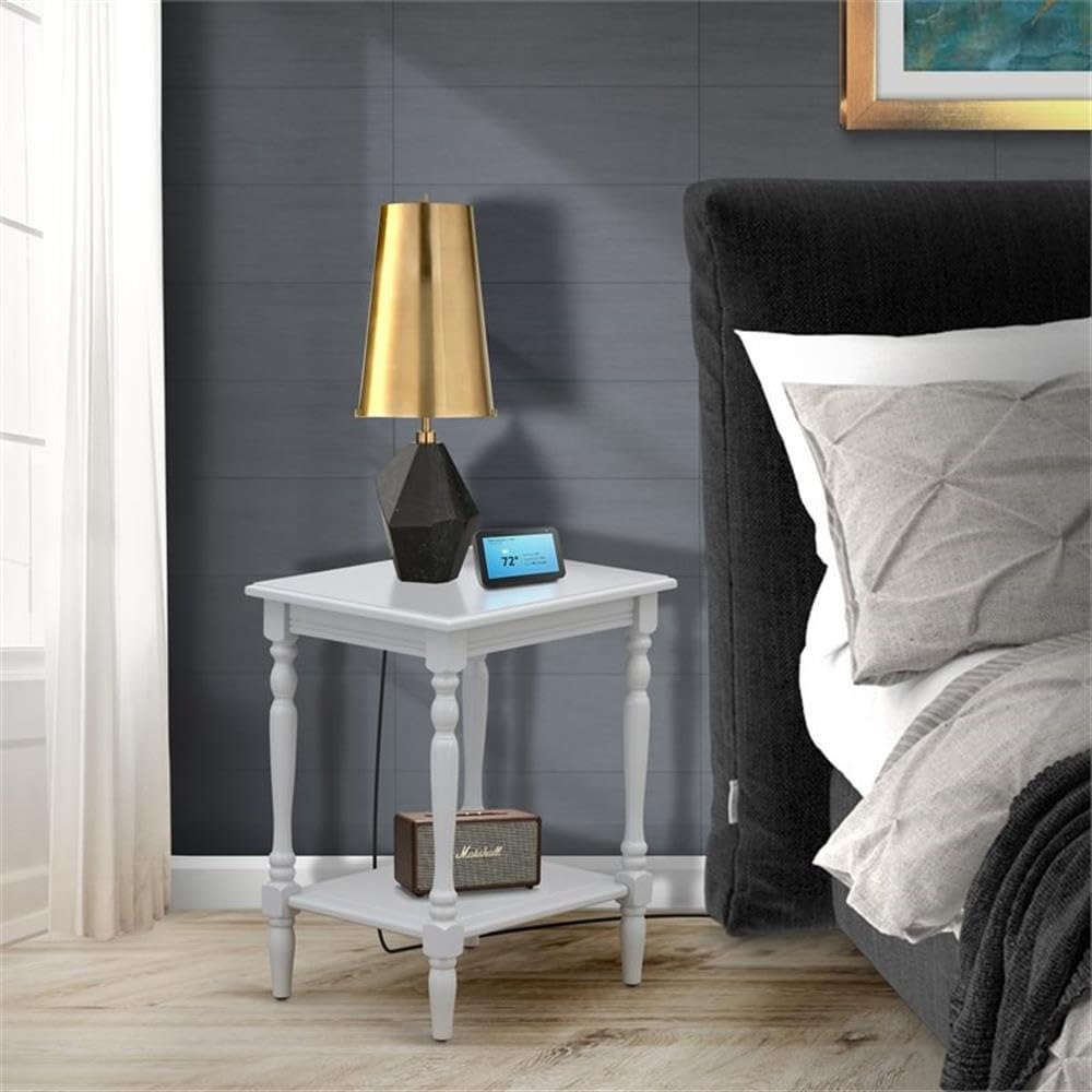 East West Furniture BF-14-ET Bedford Nightstand - Rectangle End Table with Open Storage Shelf for Bedroom, 16x20 Inch Inch, Urban Gray